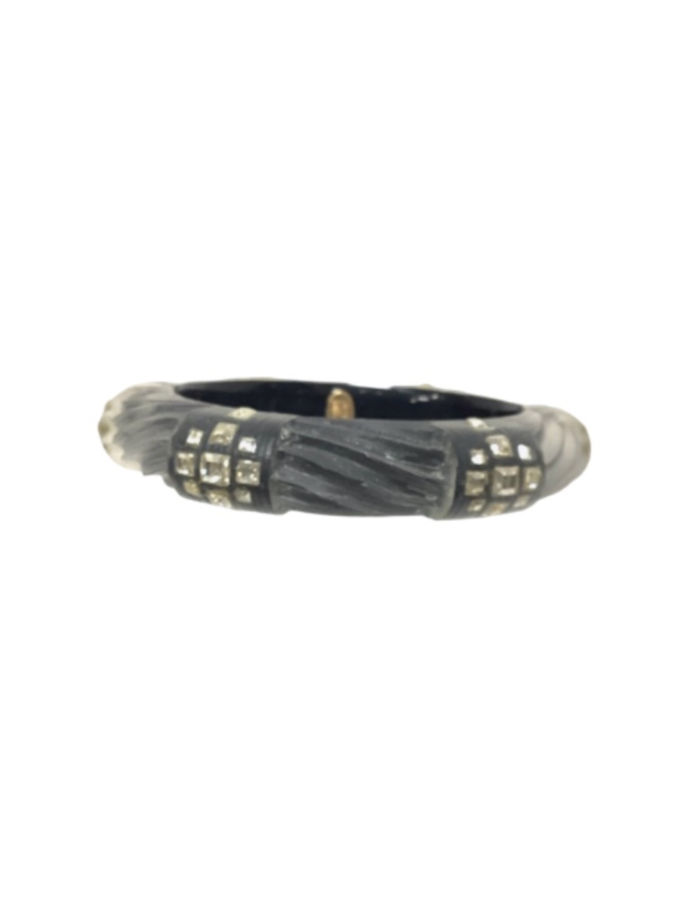 Alexis Bittar Lucite Crystal Hinged Bangle Bracelet